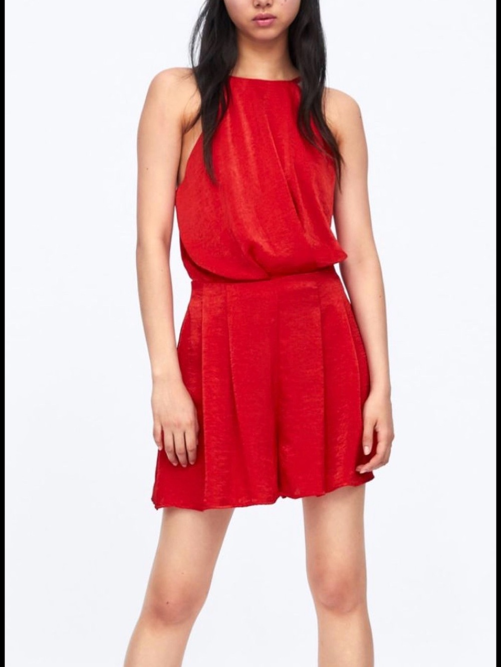 Red Halter Neck Romper